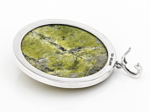 Artisan Collection of Ireland™ Round Connemara Marble Sterling Silver Viking Shield Enhancer
