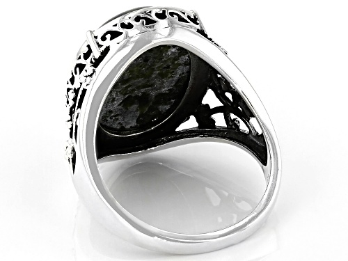 Artisan Collection Of Ireland™ 18X13mm Connemara Marble Shamrock Sterling Silver Ring - Size 7