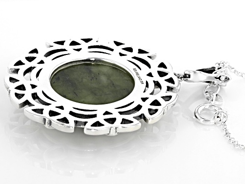 Artisan Collection Of Ireland™ Connemara Marble Sterling Silver Trinity Knot Enhancer with 24