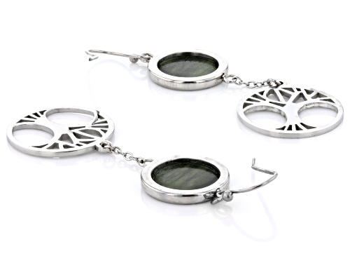 Artisan Collection of Ireland™  Connemara Marble Stainless Steel Tree Of Life Dangle Earrings