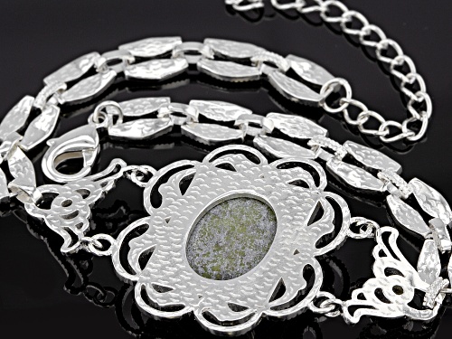 Artisan Collection of Ireland™ Connemara Marble & Cubic Zirconia Silver Tone Bracelet - Size 7