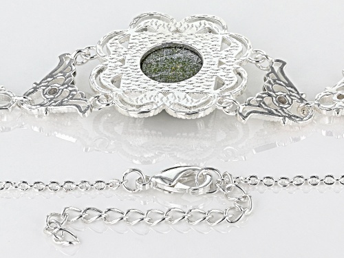 Artisan Collection of Ireland™ Connemara Marble & Cubic Zirconia Silver Tone Castletown Necklace - Size 18