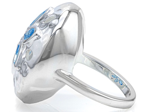 Artisan Collection of Ireland™ .29ctw Swiss Blue Topaz Silver Tone Flower Ring - Size 9