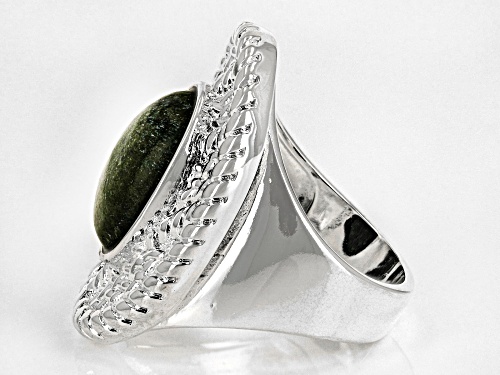 Artisan Collection of Ireland™ Connemara Marble Silver Tone Ring - Size 9