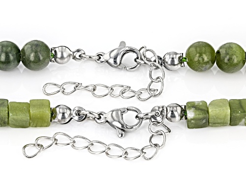 Artisan Collection of Ireland™ Multi-Shaped Connemara Marble Silver Tone Set of Two Necklaces - Size 18