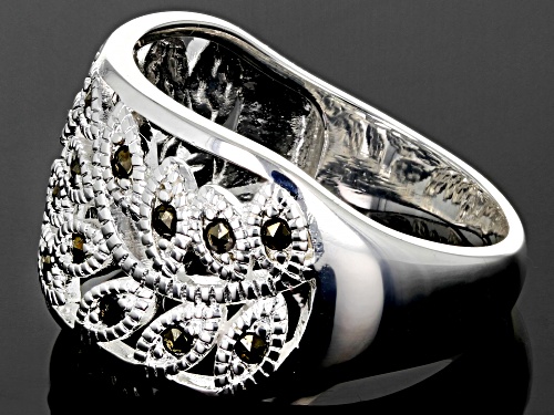 Artisan Collection of Ireland™ 1mm Marcasite Silver Tone Leaf Ring - Size 7