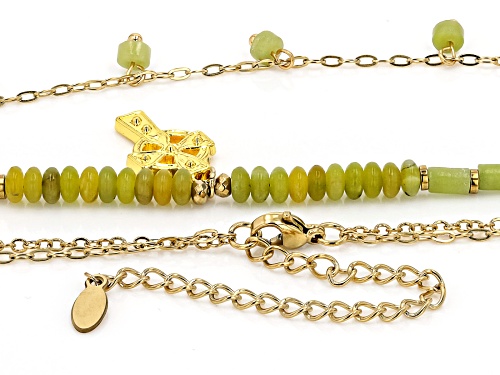 Artisan Collection of Ireland™ Connemara Marble Gold Tone Celtic Cross Necklace - Size 24