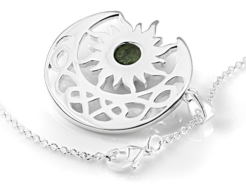 Artisan Collection of Ireland™ 8mm Connemara Marble Silver Tone Sun & Moon Pendant With 24