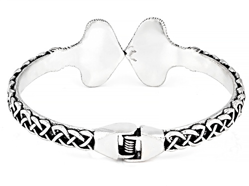Artisan Collection of Ireland™ 4mm Connemara Marble Silver Tone Viking Style Cuff Bracelet