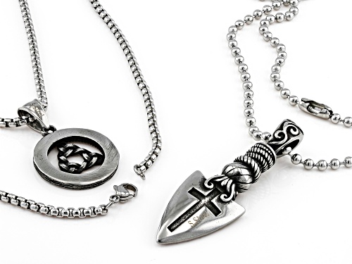 Artisan Collection of Ireland™ Stainless Steel Set of 2 Pendants With Chains
