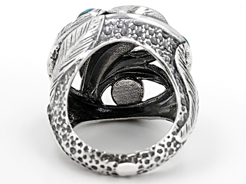 Artisan Collection Of Israel™ 4-6mm Round Cabochon Peacock Rock 3-Stone Sterling Silver Ring - Size 6
