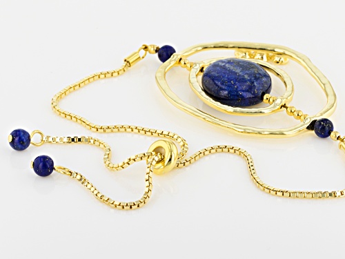 Artisan Collection Of Israel™ Lapis Lazuli 14k Gold Over Silver Bolo Bracelet, Adjusts 6