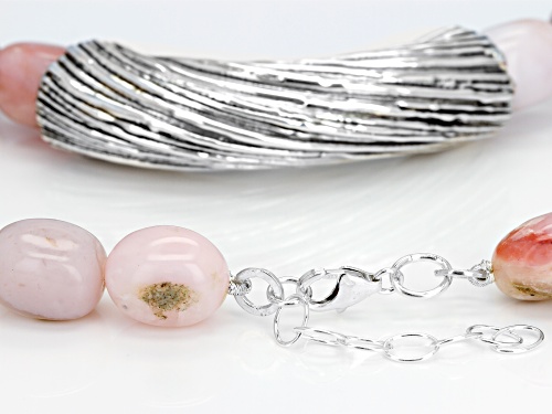 Artisan Collection Of Israel™ Mixed Shapes Pink Opal Bead Electroform Sterling Silver Necklace - Size 19