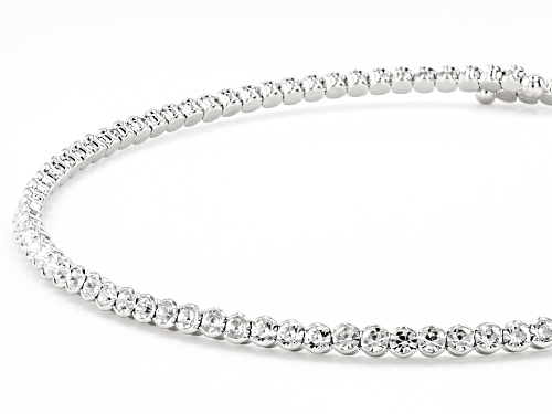 Joan Boyce, 4mm White Crystal Silver Tone Collar Necklace - Size 14