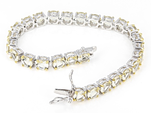 17.67ctw Round Candlelight Labradorite Sterling Silver Tennis Bracelet - Size 8