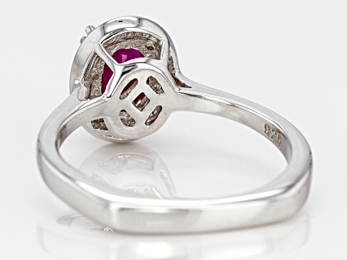 .80ct Burmese Ruby With .02ctw White Diamond Accent Rhodium Over Sterling Silver Ring - Size 9