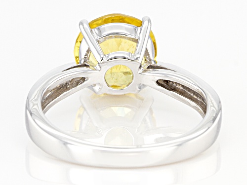 2.44ct Round Yellow Apatite Rhodium Over Silver Solitaire Ring - Size 11