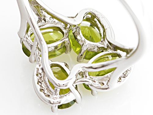 1.80ctw Oval Manchurian Peridot™ With .17ctw Round White Zircon Sterling Silver Ring - Size 8