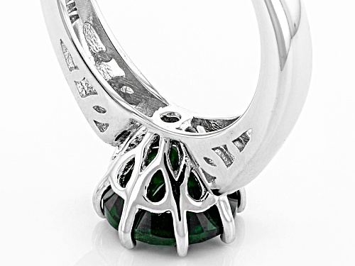 2.62ct Round Russian Chrome Diopside Sterling Silver Solitaire Ring - Size 12