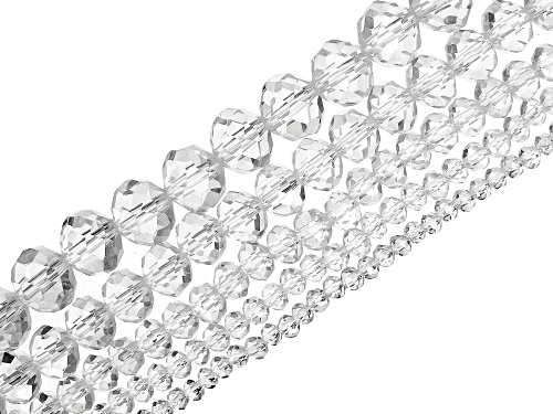 Crystal Glass Faceted Rondelle Bead Strand Set of 20 in Classic Colorway appx 15-16