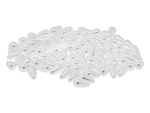 Resin Pearl Simulant Half Drilled Teardrop Shape Loose Beads in 4 Sizes 200 Pieces Total