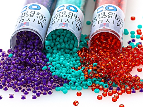 11/0 Glass Seed Bead Kit in 6 Assorted Colors