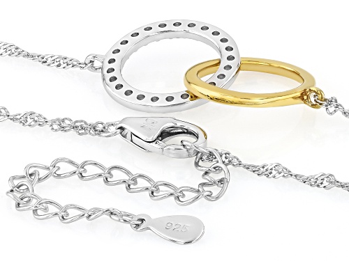 MOISSANITE FIRE® 0.50CTW DEW ROUND PLATINEVE® AND 14K YELLOW GOLD OVER SILVER NECKLACE - Size 18