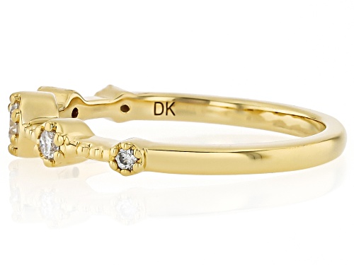 MOISSANITE FIRE® 0.20CTW DEW ROUND BRILLIANT 14K YELLOW GOLD OVER SILVER RING - Size 6