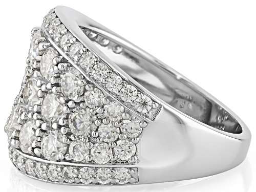 Moissanite Fire® 3.66ctw DEW Round Brilliant Platineve® Ring - Size 6