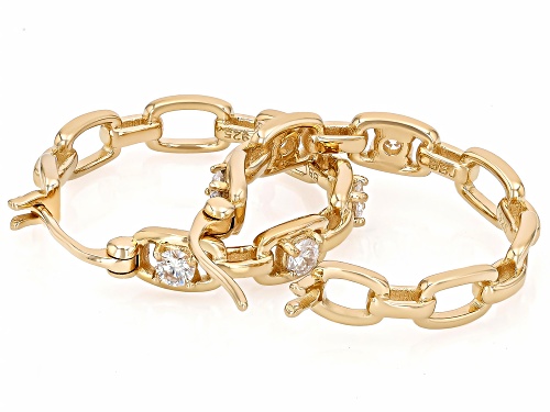 Moissanite Fire® 0.60ctw DEW 14k Yellow Gold Over Sterling Silver Hoop Earrings