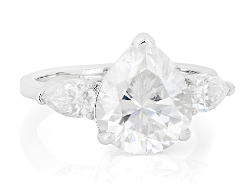 MOISSANITE FIRE® 5.96CTW DEW PEAR PLATINEVE® RING - Size 6