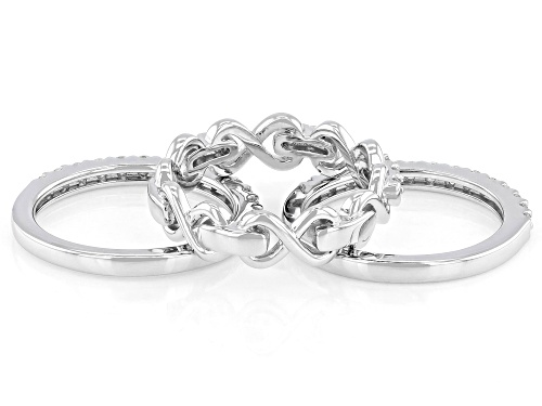 MOISSANITE FIRE® 1.10CTW DEW ROUND PLATINEVE® SET OF THREE RINGS - Size 9
