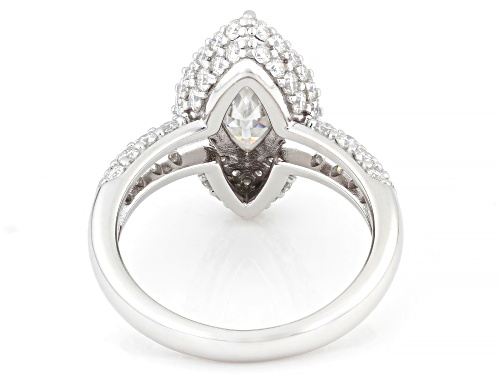 MOISSANITE FIRE® 3.72CTW DEW MARQUISE AND ROUND PLATINEVE® RING - Size 8