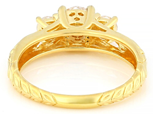 MOISSANITE FIRE® 0.92CTW DEW ROUND 14K YELLOW GOLD OVER SILVER RING - Size 8