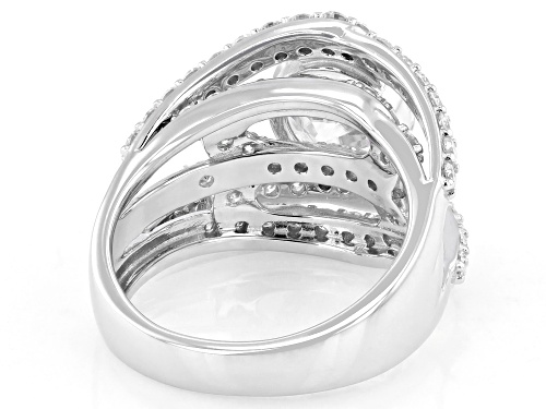 MOISSANITE FIRE® 4.00CTW DEW ROUND BRILLIANT PLATINEVE® BRIDGE RING - Size 5