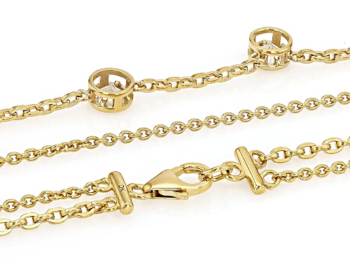 MOISSANITE FIRE® 3.50CTW DEW ROUND BRILLIANT 14K YELLOW GOLD OVER SILVER LAYERED NECKLACE