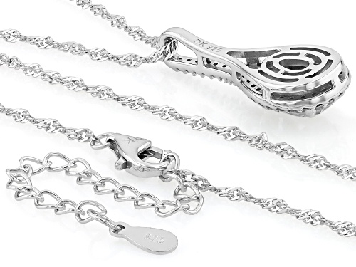 MOISSANITE FIRE® 2.43CTW DEW PEAR AND ROUND PLATINEVE®  PENDANT AND CHAIN