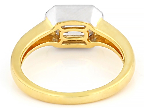 MOISSANITE FIRE® 1.75CT DEW EMERALD 14K YELLOW GOLD OVER SILVER AND PLATINEVE® RING - Size 9