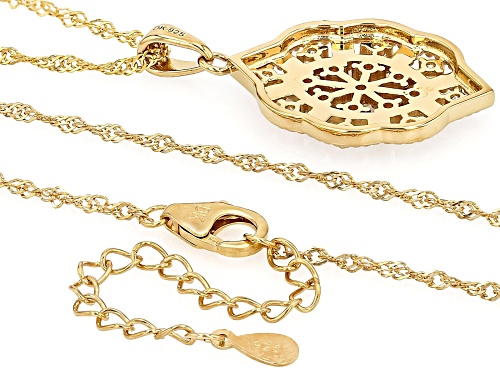 MOISSANITE FIRE® 0.51CTW DEW ROUND 14K YELLOW GOLD OVER SILVER PENDANT AND CHAIN