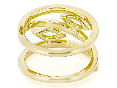 MOISSANITE FIRE® 1.00CTW DEW MARQUISE 14K YELLOW GOLD OVER SILVER RING - Size 5