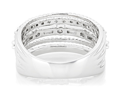 MOISSANITE FIRE® 1.22CTW DEW BAGUETTE AND ROUND PLATINEVE® RING - Size 5