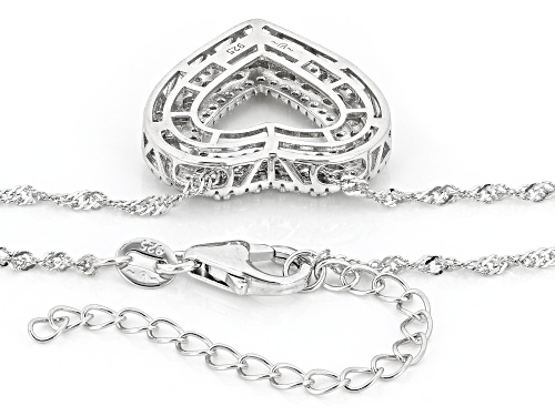 MOISSANITE FIRE® 1.92CTW DEW ROUND  PLATINEVE® HEART PENDANT AND CHAIN