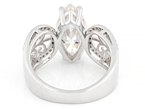 MOISSANITE FIRE® 3.50CTW DEW MARQUISE AND ROUND PLATINEVE® RING - Size 7
