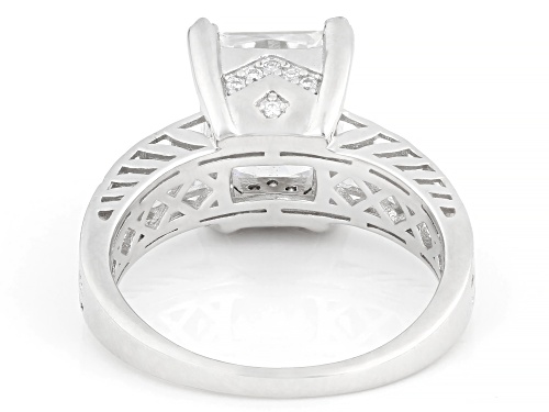 MOISSANITE FIRE® 4.10CTW DEW RADIANT CUT AND ROUND PLATINEVE® RING - Size 6