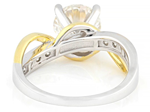 MOISSANITE FIRE® 2.20CTW DEW ROUND PLATINEVE® AND 14K YELLOW GOLD OVER STERLING SILVER RING - Size 7