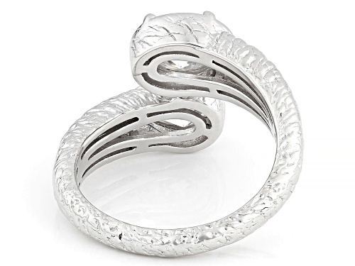 MOISSANITE FIRE® 2.60CTW DEW OVAL AND PEAR  SHAPE PLATINEVE® RING - Size 5