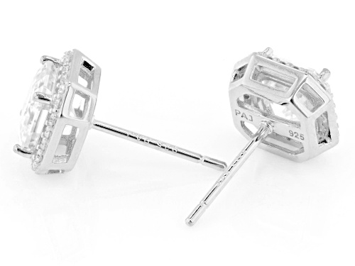 MOISSANITE FIRE® 2.34CTW DEW ASSCHER CUT AND ROUND PLATINEVE® EARRINGS