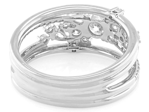 MOISSANITE FIRE® 1.01CTW DEW ROUND AND PEAR PLATINEVE® RING - Size 6
