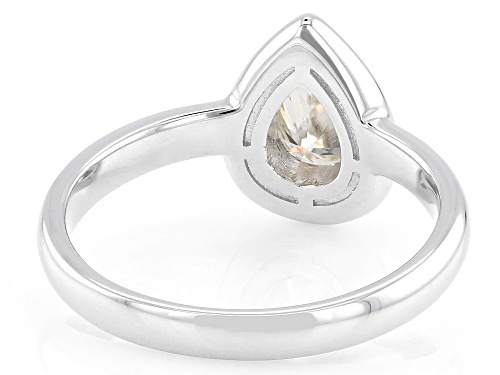 MOISSANITE FIRE® 0.78CT DEW PEAR SHAPE PLATINEVE® AND 14K YELLOW GOLD OVER SILVER  RING - Size 8