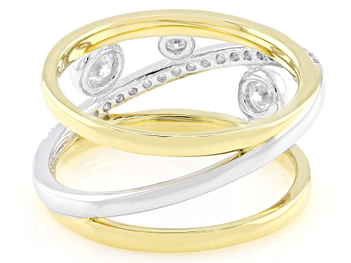 MOISSANITE FIRE® 0.50CTW DEW ROUND BRILLIANT 14K YELLOW GOLD OVER SILVER AND PLATINEVE® RING - Size 5